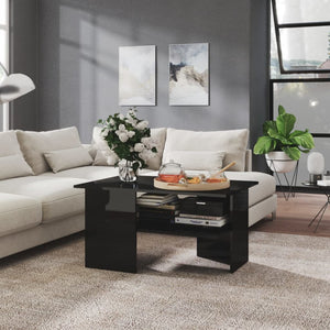 Couchtisch Schwarz Hochglanz 90x60 cm