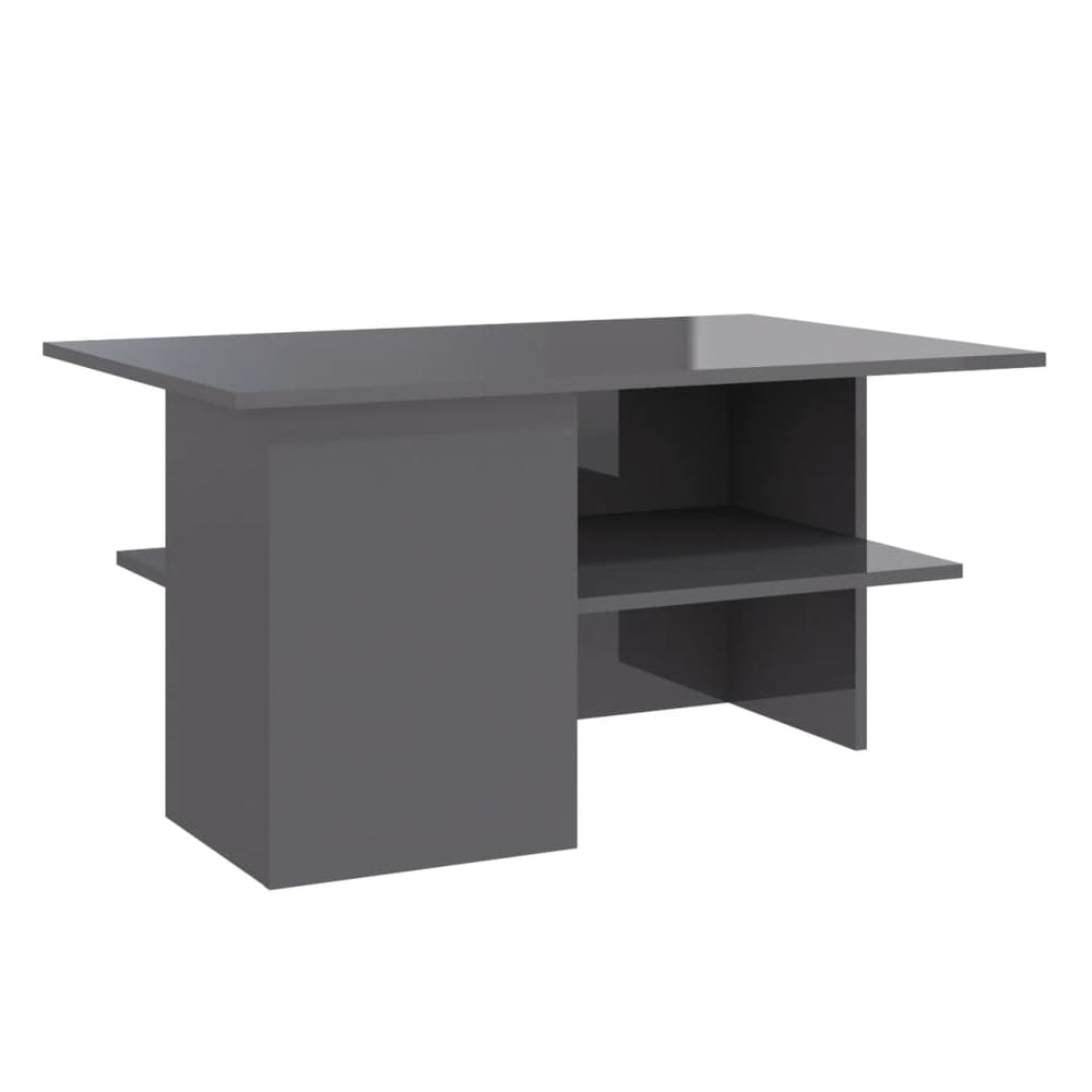Hochglanz Couchtisch Grau 90x60 cm