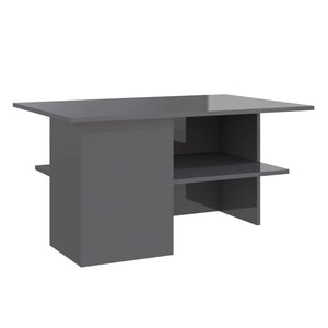 Hochglanz Couchtisch Grau 90x60 cm