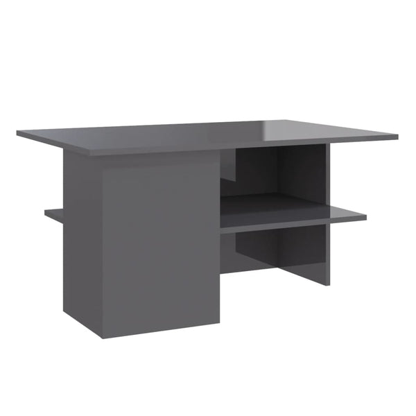 Hochglanz Couchtisch Grau 90x60 cm