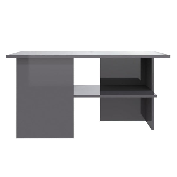 Hochglanz Couchtisch Grau 90x60 cm