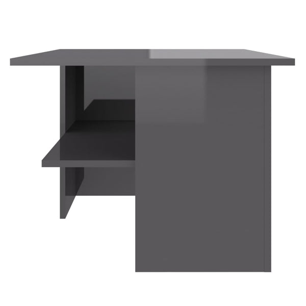 Hochglanz Couchtisch Grau 90x60 cm