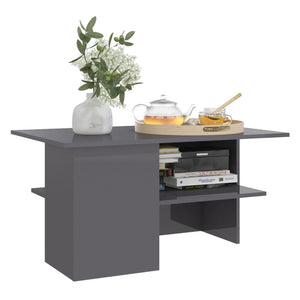 Hochglanz Couchtisch Grau 90x60 cm