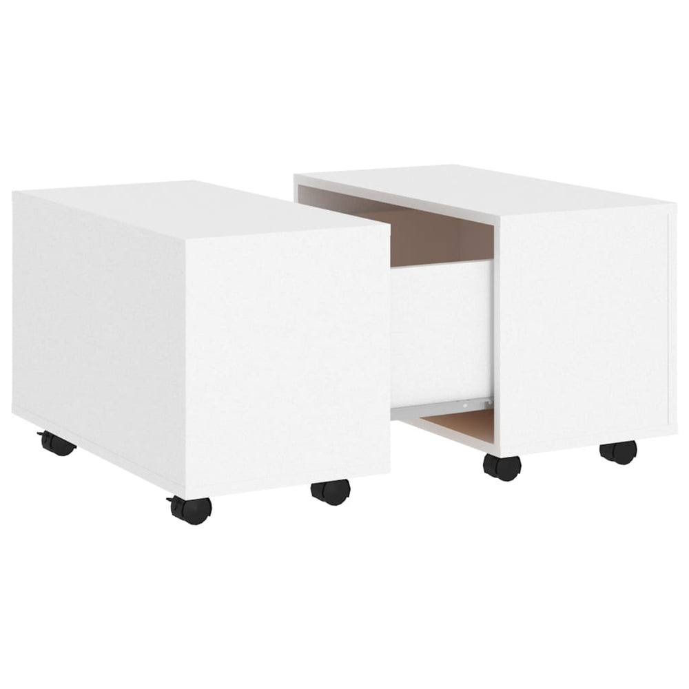 vidaXL Table basse Blanc 60x60x38 cm Bois d'ingénierie