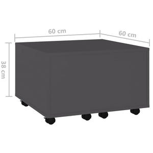 Grauer Couchtisch 60x60 cm