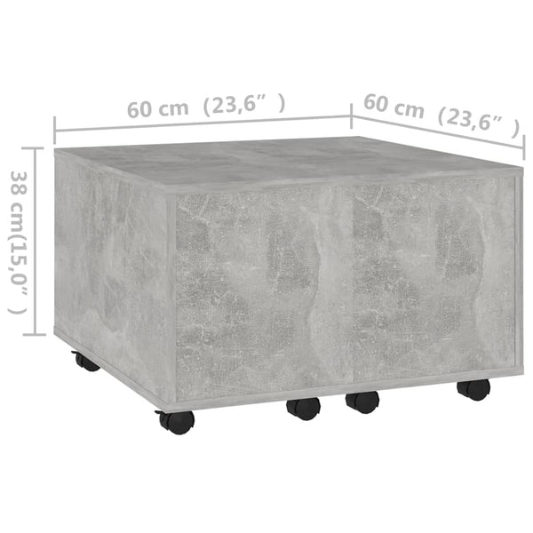 Betongrauer Couchtisch 60x60 cm