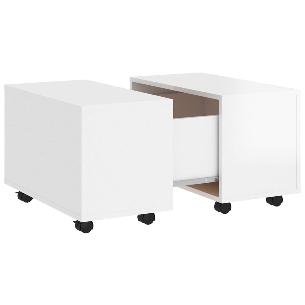 vidaXL Table basse Blanc brillant 60x60x38 cm Bois d'ingénierie