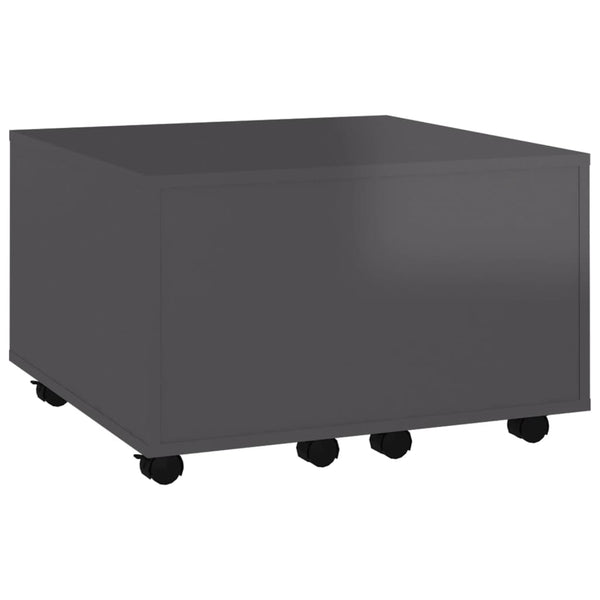 Hochglanz Couchtisch Grau 60x60 cm