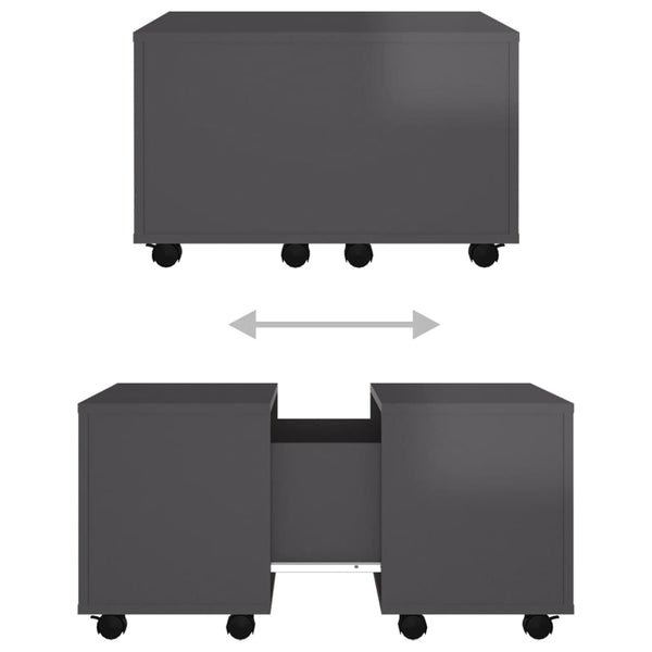 Hochglanz Couchtisch Grau 60x60 cm