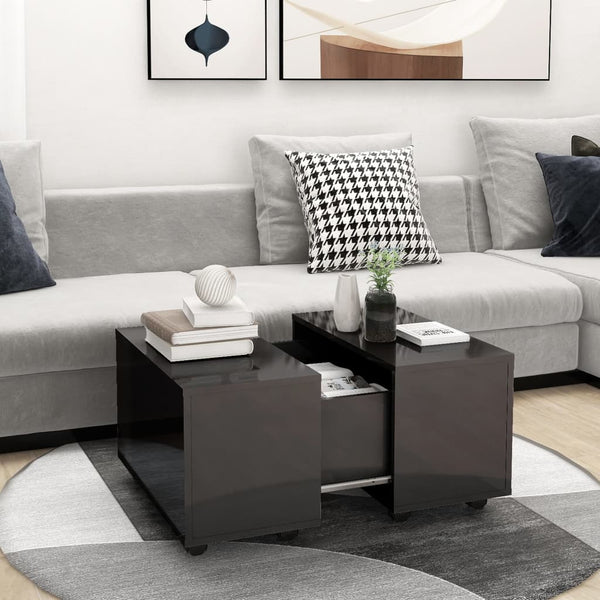 Hochglanz Couchtisch Grau 60x60 cm