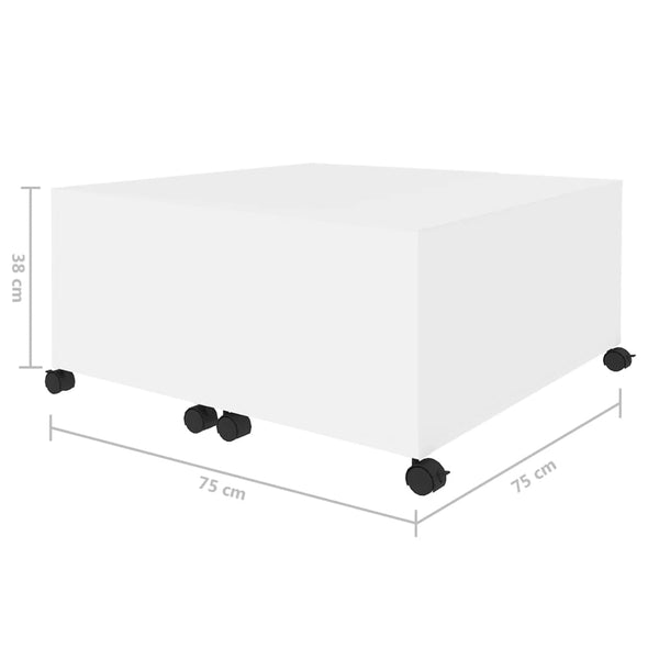 Weißer Couchtisch 75x75 cm