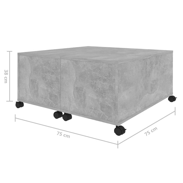 Betongrauer Couchtisch 75x75 cm