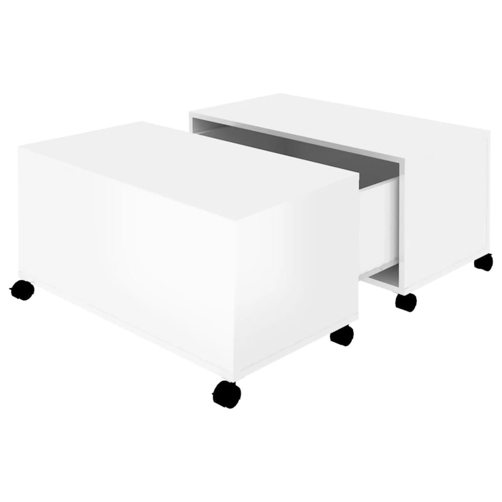 vidaXL Table basse Blanc brillant 75x75x38 cm Aggloméré