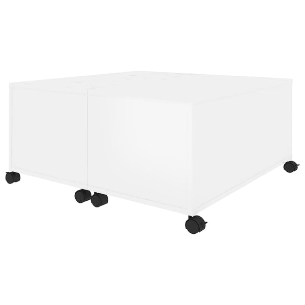 Hochglanz Couchtisch Weiß 75x75 cm