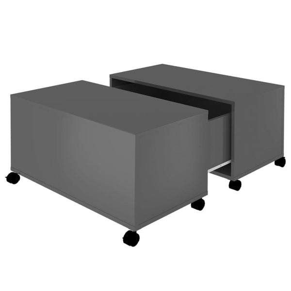 Hochglanz Couchtisch Grau 75x75 cm
