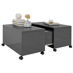 Hochglanz Couchtisch Grau 75x75 cm
