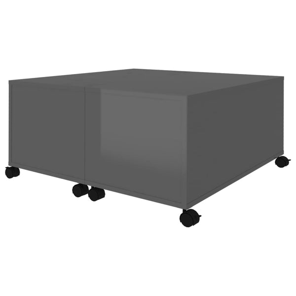 Hochglanz Couchtisch Grau 75x75 cm