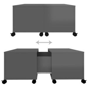 Hochglanz Couchtisch Grau 75x75 cm