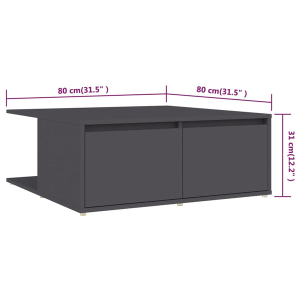 Grauer Couchtisch 80x80 cm