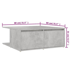 Betongrauer Couchtisch 80x80 cm
