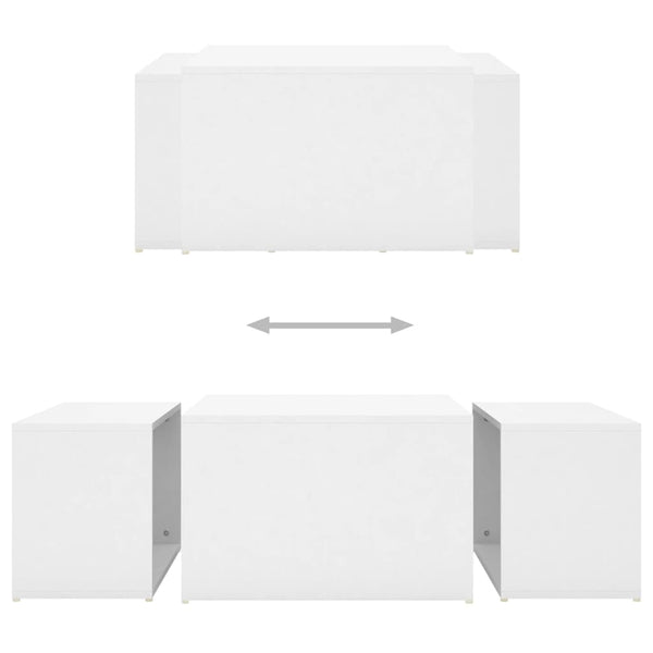 3-teiliges Satztisch-Set Weiß