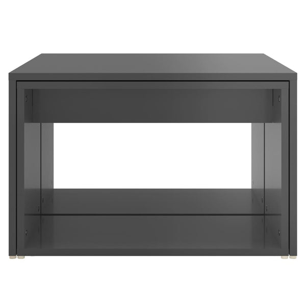 3er Satztisch-Set Hochglanz Grau