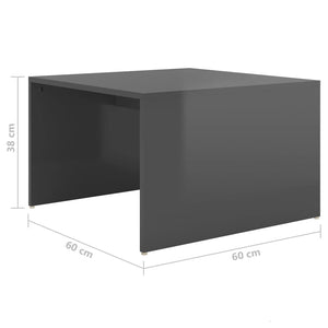 3er Satztisch-Set Hochglanz Grau