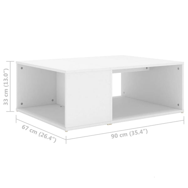 Weißer Couchtisch 90x67 cm