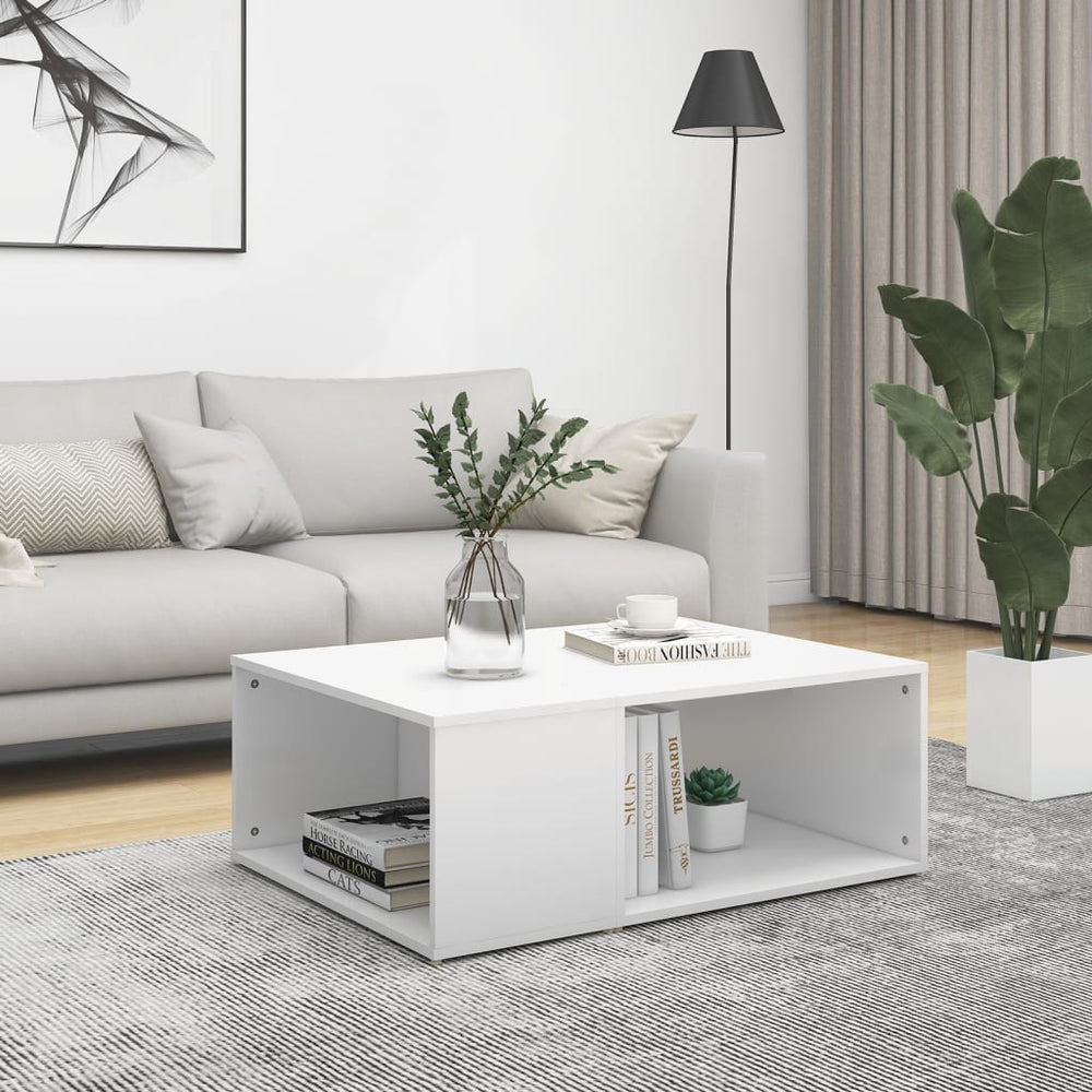 vidaXL Table basse Blanc 90x67x33 cm Bois d'ingénierie