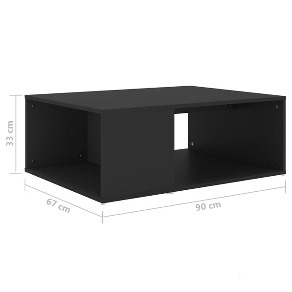Schwarzer Couchtisch 90x67 cm