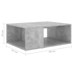 Betongrauer Couchtisch 90x67 cm