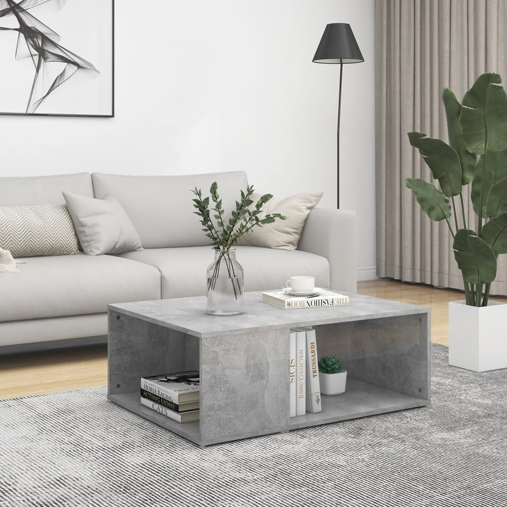 vidaXL Table basse gris béton 90x67x33 cm Bois d'ingénierie