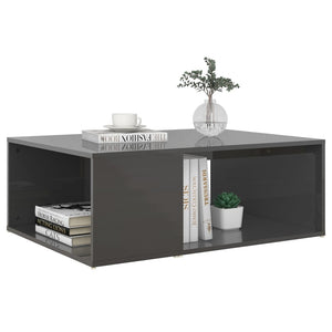 Couchtisch Hochglanz Grau 90x67 cm