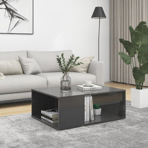 Couchtisch Hochglanz Grau 90x67 cm
