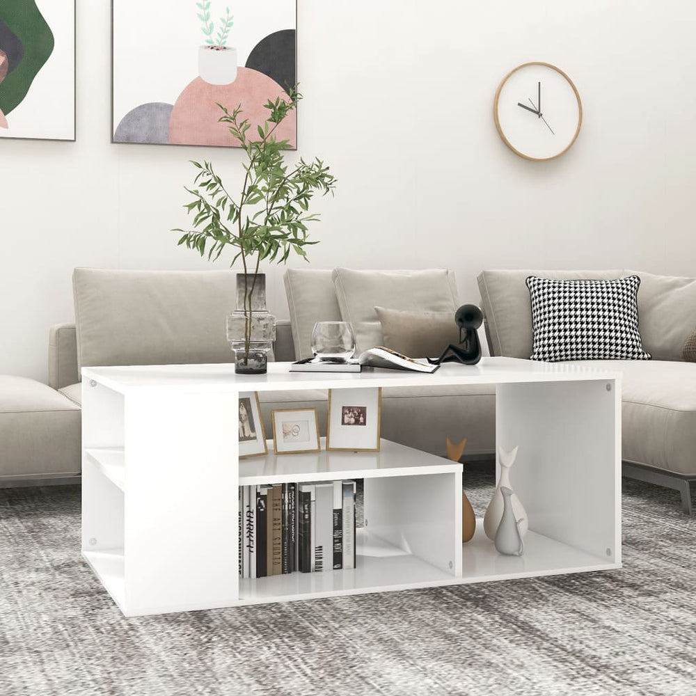vidaXL Table basse blanc 100x50x40 cm aggloméré