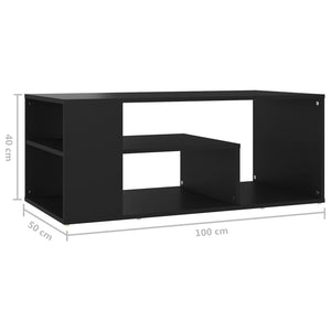 Schwarzer Couchtisch 100x50 cm