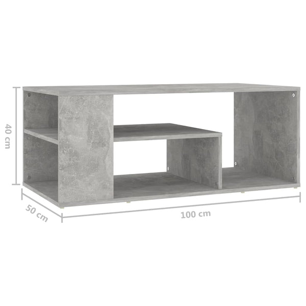 Betongrau Couchtisch 100x50 cm