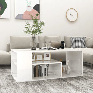 Couchtisch Hochglanz Weiß 100x50 cm