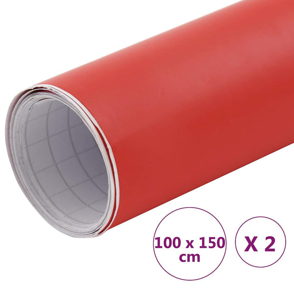 Mattrote Autofolien 100x150cm, 2er-Set