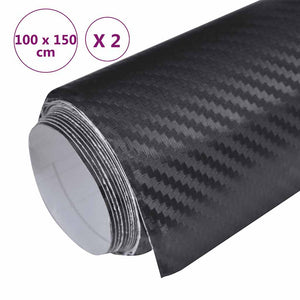 3D Autofolien Schwarz 100x150 cm, 2 Stk.