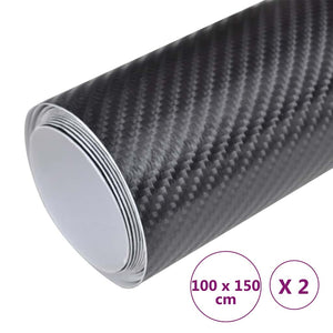 4D Autofolien Schwarz 100x150 cm, 2 Stk.