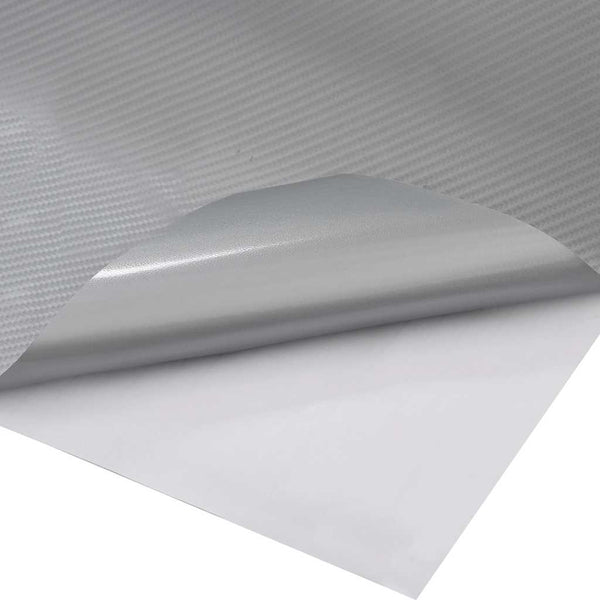 Autofolien 2 Stk. 4D Silber 100x150 cm+50x150 cm