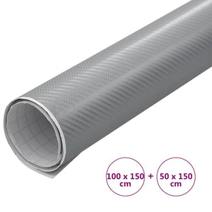 4D Silber Autofolie Set, 100x150 & 50x150 cm