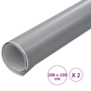 4D Silber Autofolien 100x150 cm, 2 Stk.