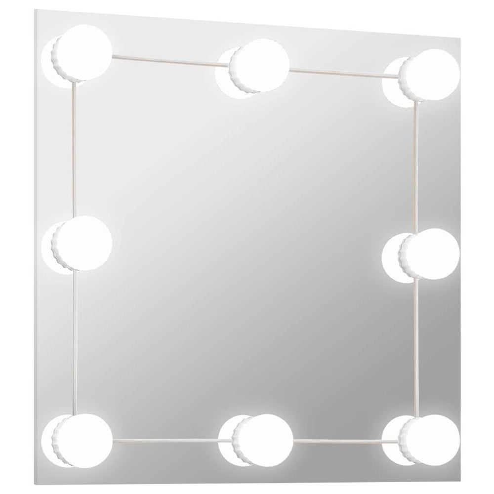 vidaXL Miroir mural avec éclairage LED Carré Verre