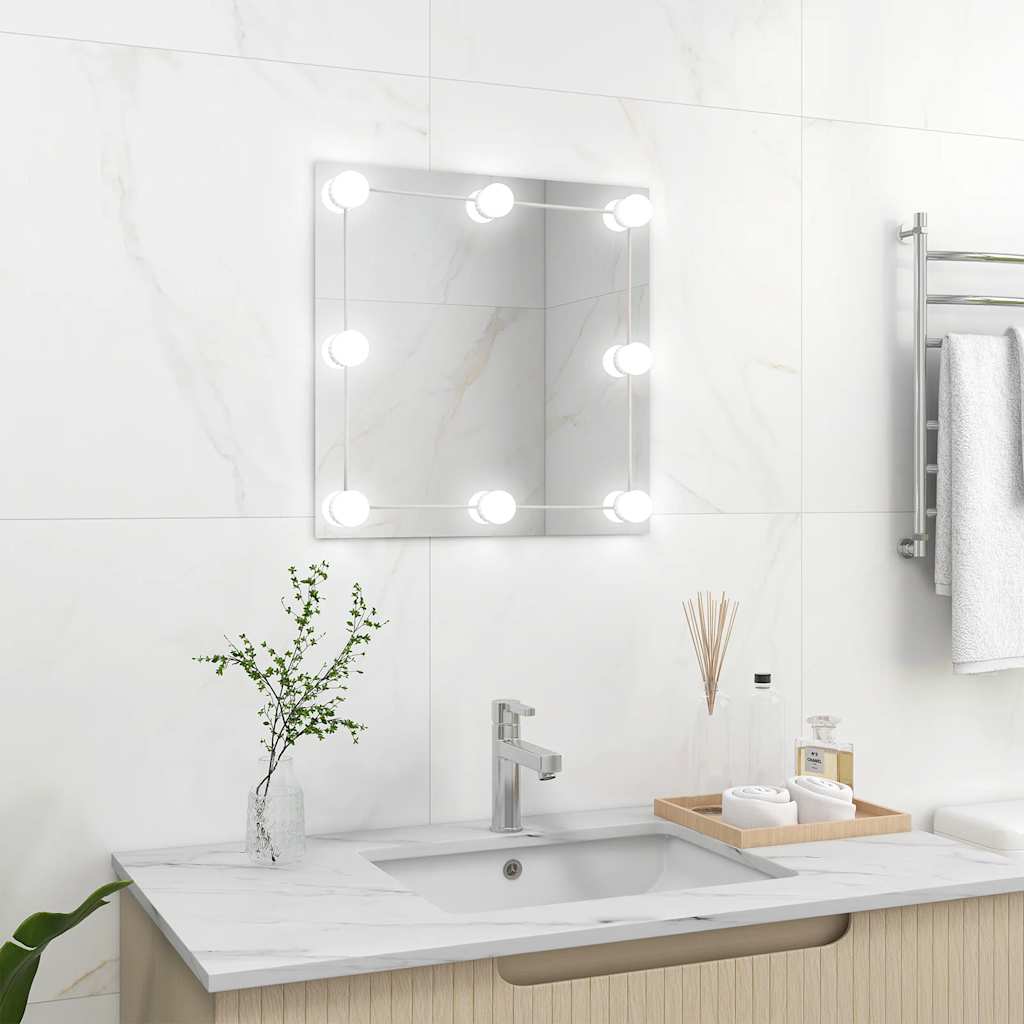 Wandspiegel mit LED-Beleuchtung Quadratisch Glas