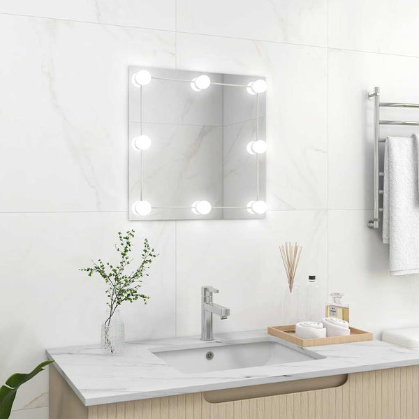 Wandspiegel mit LED-Beleuchtung Quadratisch Glas