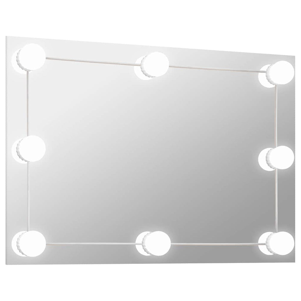 vidaXL Miroir mural avec éclairage LED rectangulaire en verre