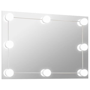 Wandspiegel mit LED-Beleuchtung Rechteckig Glas