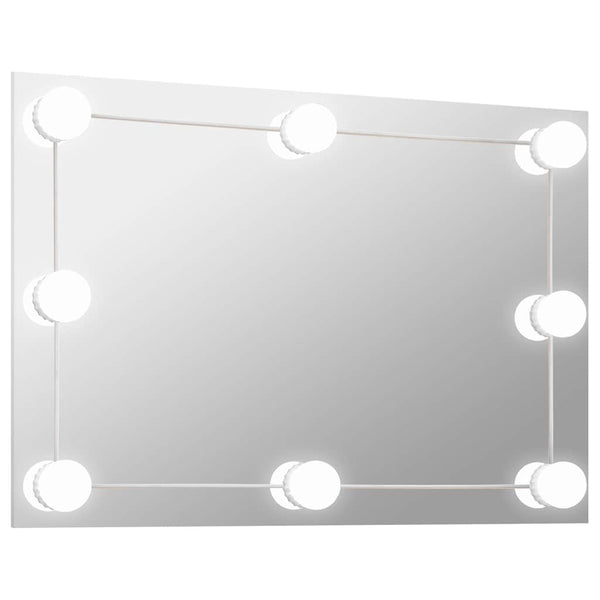 Wandspiegel mit LED-Beleuchtung Rechteckig Glas